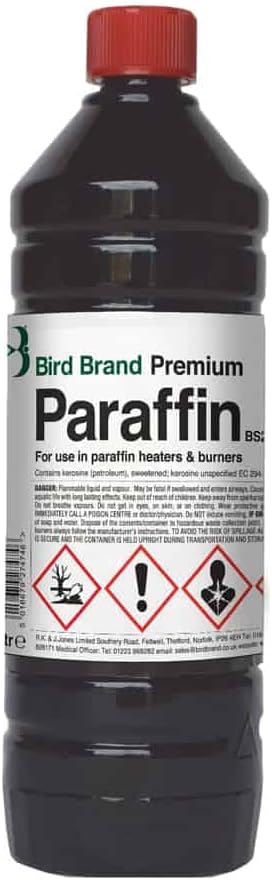 Bird Brand Premium Paraffin Fuel for Heaters Lamps and Torches - 1 Litre