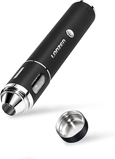 Rechargeable Electric Dry Herb Grinder - LONZEN Portable Automatic Spice Grinder. Crush the Toughest Spice with Heavy Duty Stainless Steel Blades, Clear Glass Dispenser Window
