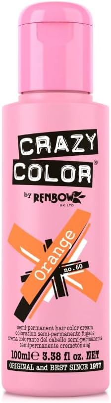 Renbow Crazy Color Semi Permanent Hair Color Cream Orange No.60 100ml