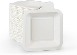 Upper Midland Products Small Paper Plates 4 Inch - 4 Inch Paper Dessert Plates Biodegradable | White (White - 100)