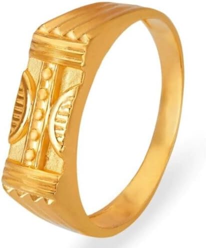 Real 22K/18K Fine Yellow Gold Certified Mens Statement Ring