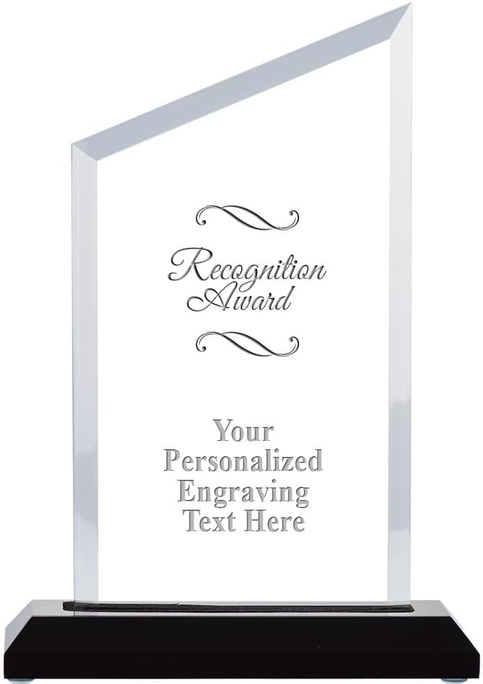 Crown Awards Personalized Acrylic Trophy, 6" Engraved Incline Slant Acrylic Award Prime