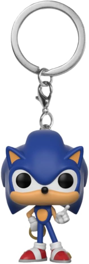 Funko Pocket Pop! Keychain: Sonic the Hedgehog: Sonic the Hedgehog With Ring - Sonic the Hedgehog Novelty Keyring - Collectable Mini Figure - Stocking Filler - Gift Idea - Official Merchandise