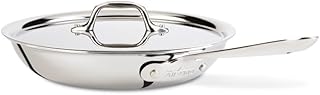 All-Clad D3 3-Ply Stainless Steel Fry Pan With Lid 10 Inch, Induction Compatible, Oven Broiler Safe 600F, Fast and Even Heat, Pots and Pans, Cooking Frying Pan, Skillet, Kitchen, Cookware, Silver