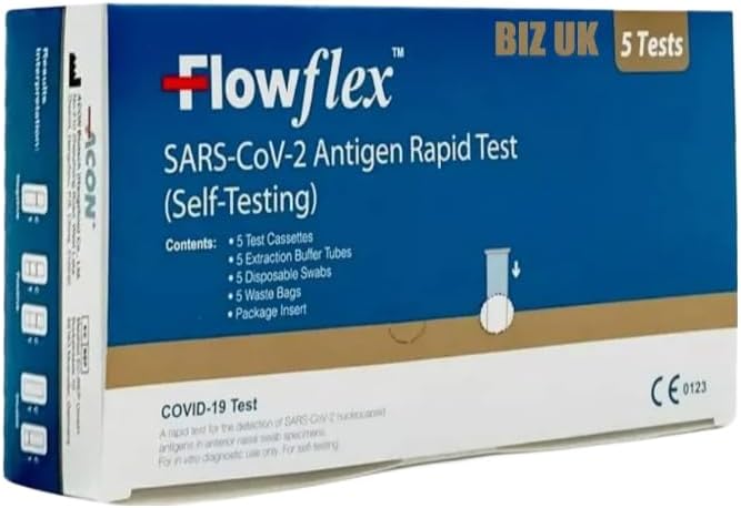Flowflex COVID-19 Rapid Test Kit - Easy to Use Self Testing Antigen Covid Test Kit - One Step Test for Sars-CoV-2 - Quick Covid Test at Home 5 Tests