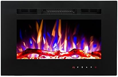2025 TruFlame PREMIUM PRODUCT 26inch Black Wall Mounted Electric Fire with 3 colour Flames and can be inserted (Pebbles, Logs and Crystals)!