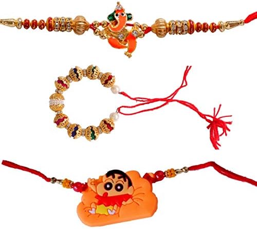 Designer Lord Ganesha Bhaiya Bhabhi Kids Rakhi Set