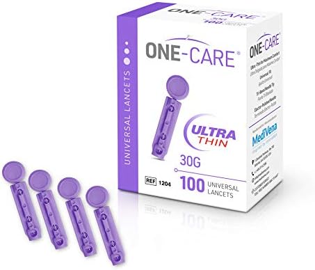 MediVena ONE-CARE Twist Top Lancets, Ultra-Thin 30G, Universal Fit, 100/bx, Sterile, Gentle for Comfortable Glucose Testing