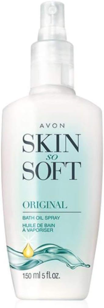 Avon Skin So Soft Original Bath Oil Spray with Pump – Moisturizing Spray Bath Oil with Jojoba Oil, Fast-Absorbing, Fresh Herbal Scent for Soft, Smooth Skin