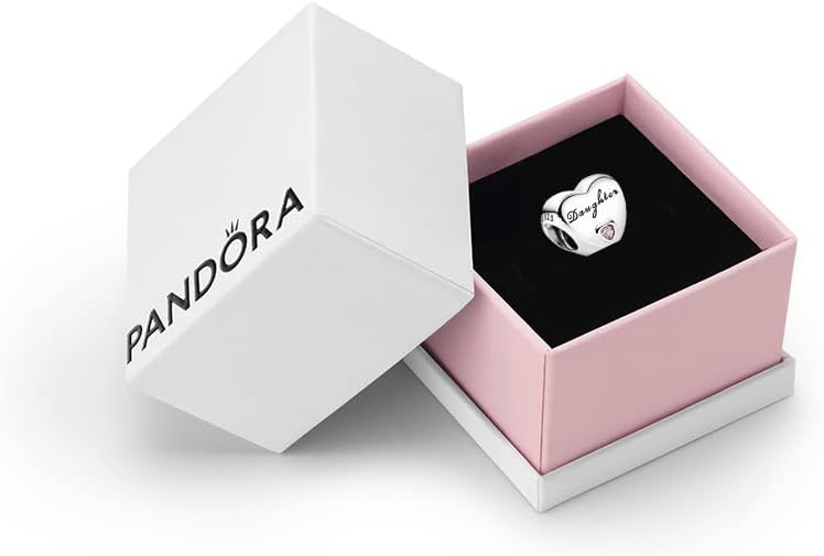 Pandora Moments Women's Sterling Silver Daughter's Love Cubic Zirconia Bracelet Charm, With Gift Box