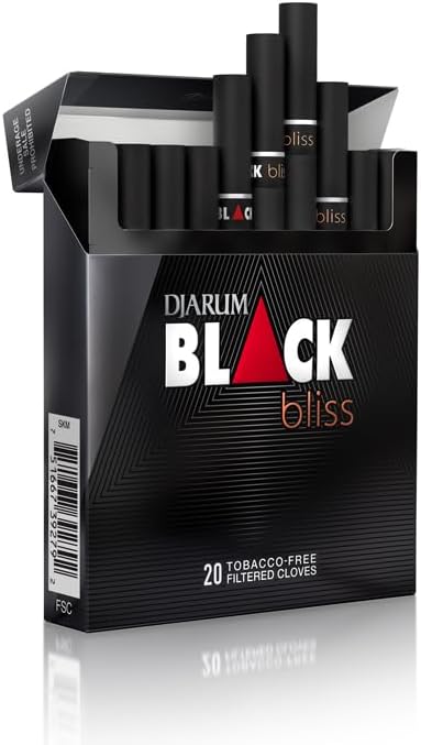 Djarum Original Black Bliss Clove Filtered Cigarettes - 1 Box of 20 incl. Frugal Smoker Sticker