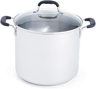 T-fal Specialty Stainless Steel Stockpot 12 Quart Oven Safe 350F Pots and Pans, Cookware Silver
