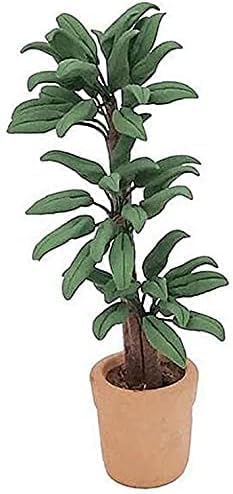 Green Cute Dollhouse Flower Bonsai 1:12 Mini Dollhouse Miniature Green Plant in Pot Micro Landscape DIY Craft Garden Ornament Lightweight Decorative