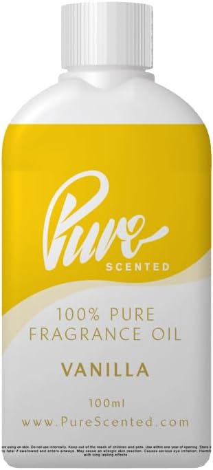 Pure Scented 100ml Fragrance Oil - Vegan & Cruelty-Free, for Candles, Soaps, Slime, Diffusers, Cosmetics, Wax Melts & DIY Crafts (1 x 100ml, Vanilla)