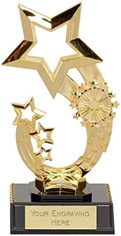 Trophies Plus Medals Rising Star Gold Trophy On A Black Plastic Base 17cm (6 3/4") FREE ENGRAVING