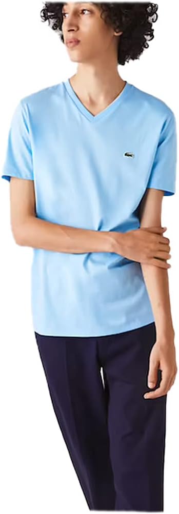Lacoste Men's Short Sleeve V-Neck Pima Cotton Jersey T-Shirt