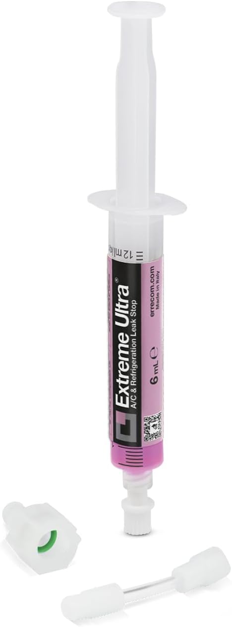 ERRECOM Extreme Ultra - 6 mL, Air Conditioning and Refrigeration Leak Stop, Includes 5/16 SAE (R410a, R32) Adapter