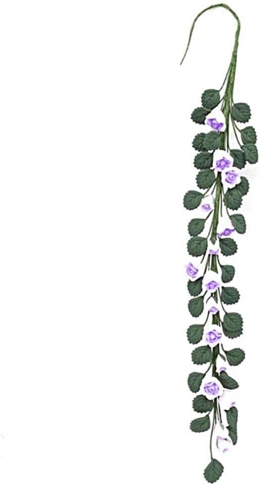 Tsffae 1/12 Miniature Fake Rose Vine Garland Mini Artificial Flowers Plants Hanging Garland for House Garden Ornaments