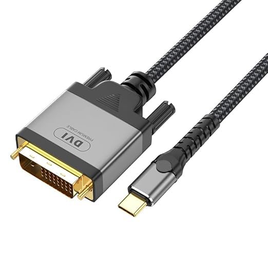 USB C to DVI Cable 4K@30Hz USB Type-C to DVI Adapter 1080p Full HD Converter Compatible for Monitor, TV, Projector, MacBook Pro, Samsung Galaxy, Surface Book, Dell, Pixelbook and More - 2M