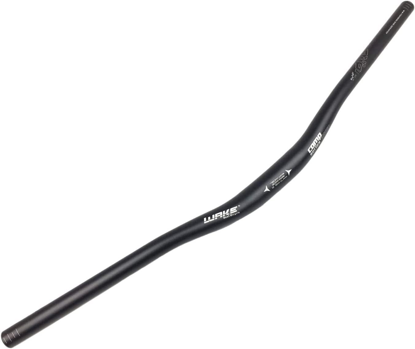 Wake 31.8mm MTB Mountain Bike Handlebar, Aluminum Alloy Mountain Bike Bicycle Riser Handlebar Extra Long 720/780mm with Paint Matte Surface (Black, 720mm)