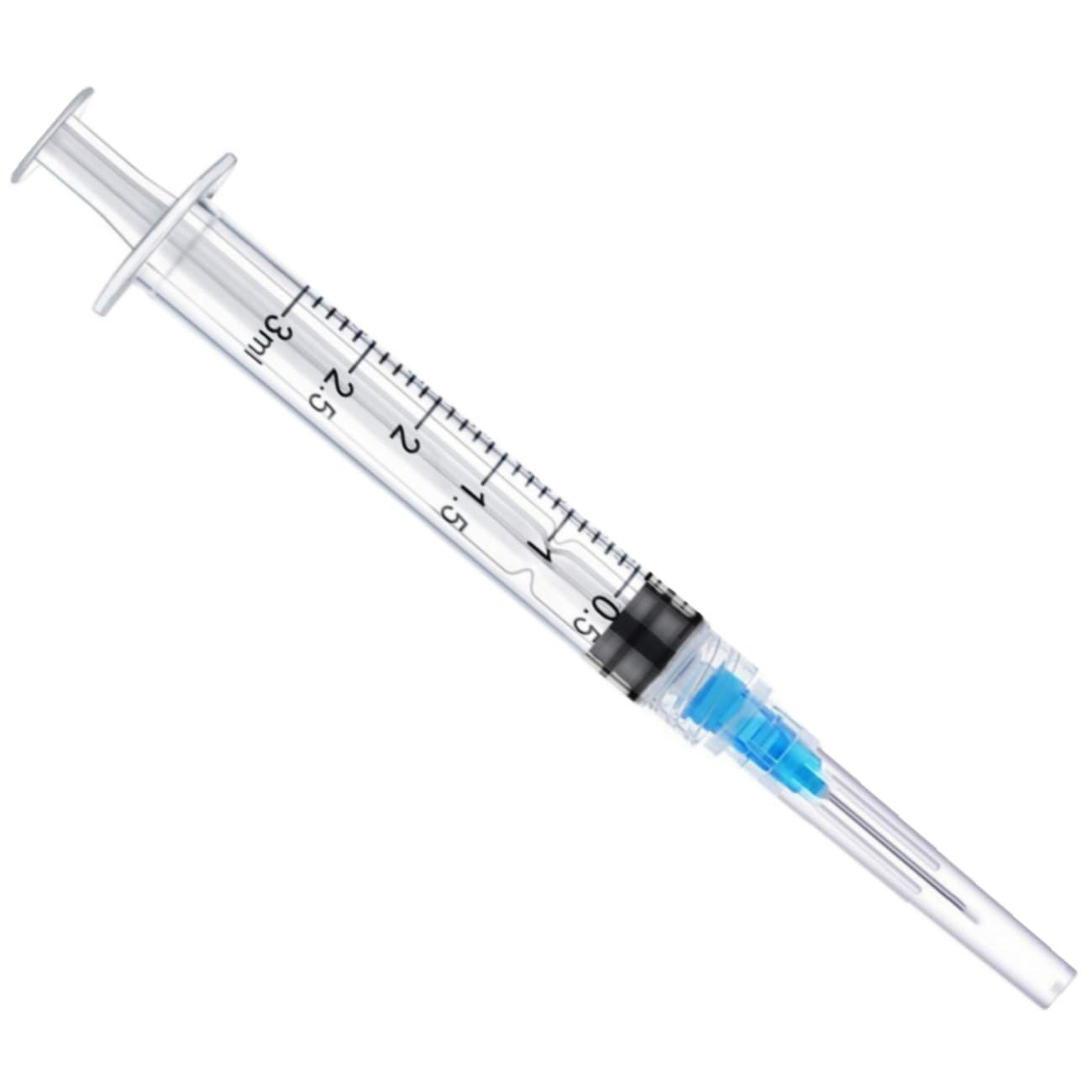 3ml Syringes with Needles 23G 5/8 inch, Lab Sample Injection Syringes for Industrial Scientific Labs, Liquids Measuring and Dispensing - 50 Pack/Box