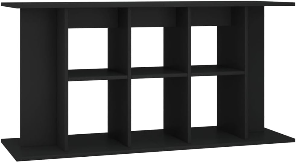 vidaXL Aquarium Stand in Engineered Wood, Black 120x40x60 cm, with Ample Storage Space