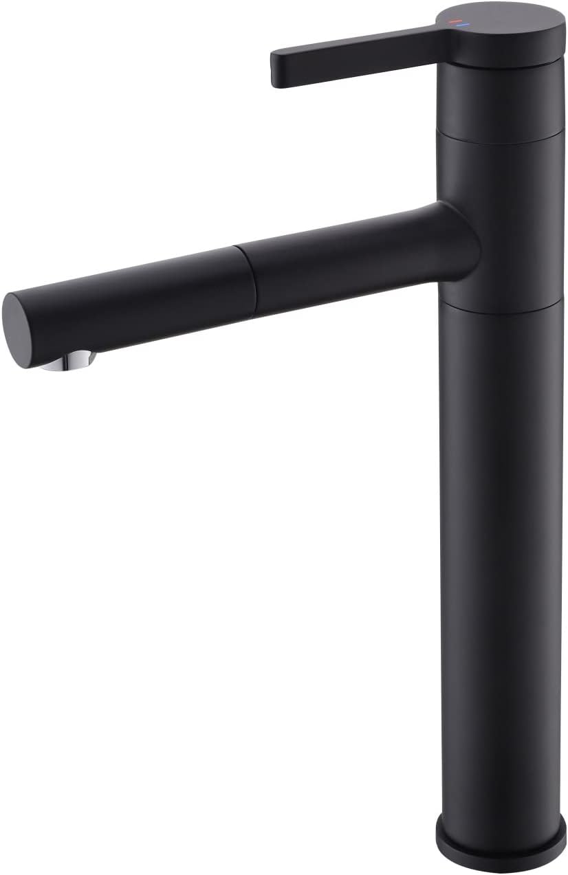 Pull Out Bathroom Faucet Single Hole Retractable Basin Mixer Tap for Hot and Cold Water 360° Swivel Single Handle Basin taps,Lavatory Pull Down Sink Faucet