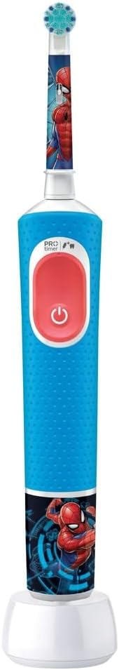 Oral-B Pro Kids Spider-Man Marvel Children's Electric Toothbrush, 1 Soft Brushing, Timer and Vibration, Rechargeable Battery, 4 Stickers, Ages 3 and Up