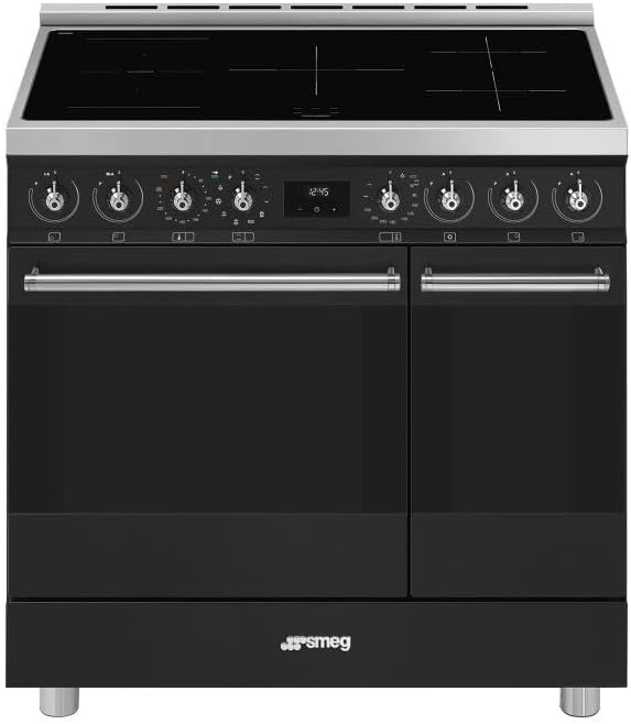 SMEG C92IPMB2 90 cm Electric Induction Range Cooker - Matte Black