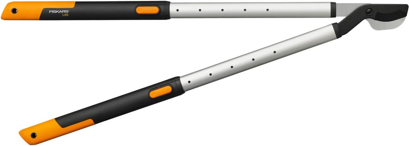 Fiskars SmartFit Loppers Bypass L86, Non-stick coating blade, Cutting diameter: 5 cm, Hardened steel, Handle length: 66-90 cm, Black/Orange, 1013564