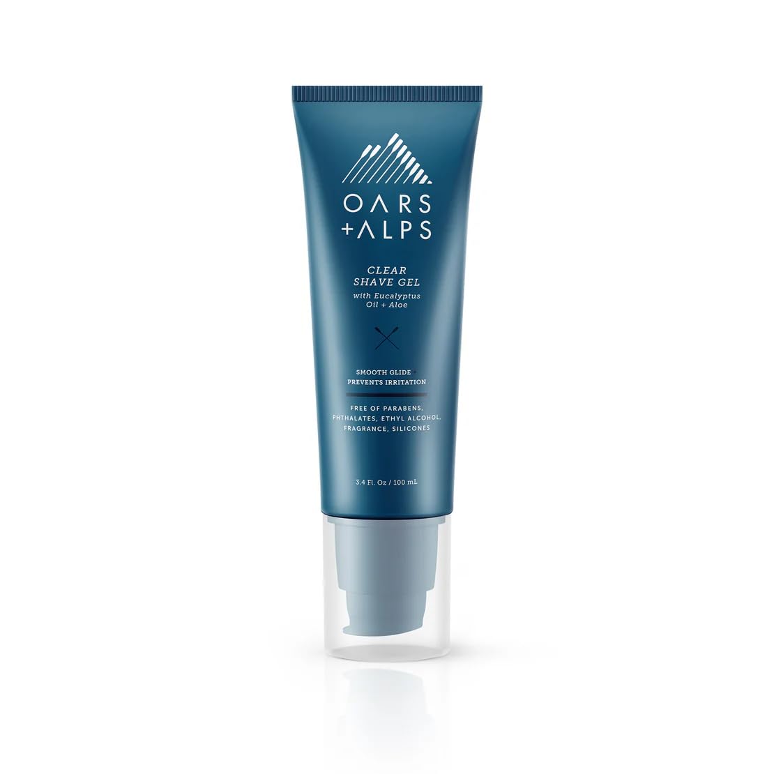 Oars + Alps Hydrating Men's Clear Shave Gel, Dermatologist Tested and Infused with Aloe & Eucalyptus Oil, TSA Friendly, 3.4 Oz, 1 Pack