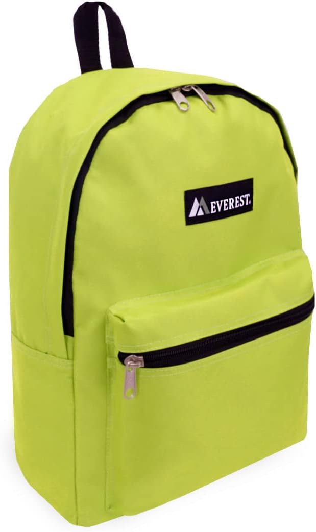 Everest Luggage Basic Backpack, Lime, Medium