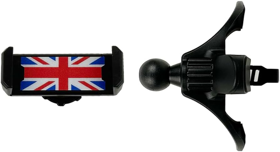 MCOAORN Car Phone Holder, Mini Cooper R50/R52/R53 Phone Mount - Circular Air Vent Phone Holder for iPhone & Smartphones, Hands-Free Grip (Union Jack)