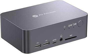 AV Access Dual Monitor KVM Switch Docking for Laptop & Desktop - Type C Charging, Ethernet, EDID, HDMI & DisplayPort, USB-C MST Dual 4K@60Hz Display, USB 3.0, Full Aluminum Design