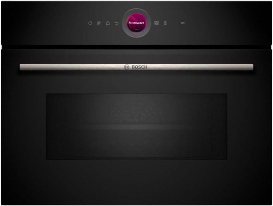 Bosch CEG732XB1 Series 8 Built-in Microwave, Black, AutoPilot, 10 Automatic Programs, LED Lighting, Even Lighting, Swinging Door, 45 x 60 cm, 1000 W