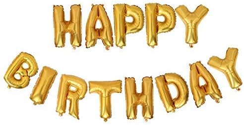 Self Inflating Happy Birthday Banner Balloon Bunting 16 inch Letters Foil