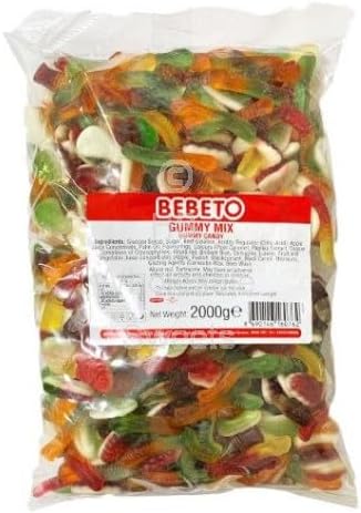 Bebeto Halal Gummy Sweets 2KG Bulk Bag – Assorted Mix of Fruit Flavoured Jelly & Chewy Treats | Halal Sweets in Bulk for Parties, Sharing, Ramadan, Eid, and Everyday Snacking