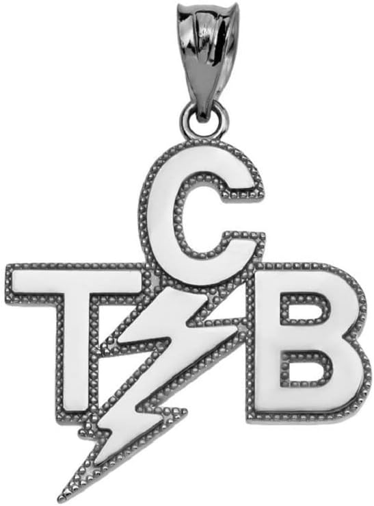 Claddagh Gold Fine Sterling Silver Taking Care of Business in a Flash (TCB) Pendant