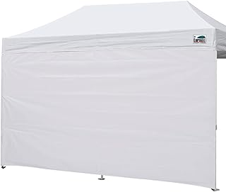 Eurmax USA Instant Canopy SunWall Camping Tent Tarp Shelter 10x20 Canopy Wall Sidewall Canopy Tent Sidewalls for Pop Up Canopy Tent,1 Pack Sidewall Only(White)