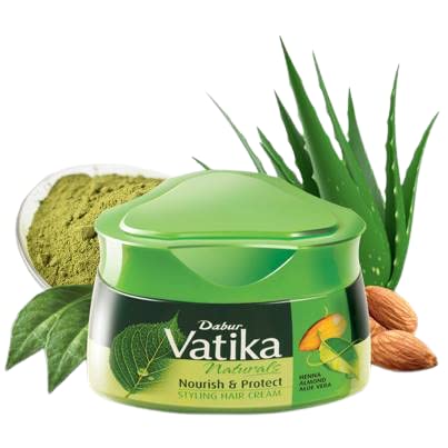 Vatika Naturals Nourish & Protect Styling Hair Cream | Henna, Almond & Aloe Vera with Nourishing Vatika Oils - 140 ml / 4.9 oz كريم شعر فاتيكا