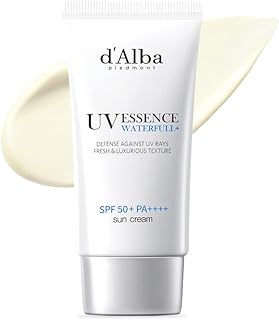 d'alba Piedmont Italian White Truffle Waterfull Essence Sunscreen, Vegan Skincare, Lightweight Sunscreen with SPF 50+ PA++++, Glowy, Safe for all Skin Types