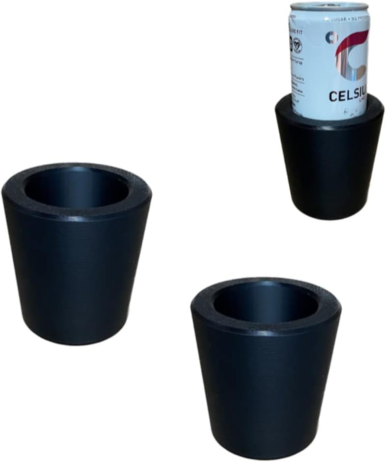 8.4 oz / 12 oz Slim Can Universal Cup Holder Adapter and Expander - Car Upgrade Fits Red Bull, Celsius, Energy Drink, Michelob, White Claw, Truly (Two Pack, Black)