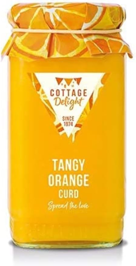Cottage Delight Tangy Orange Curd - 305 g Jar - Tangy and Creamy - Smooth and Delicious - Suitable for Vegetarians - Gluten Free - No Artificial Additives - Made in Small Batches