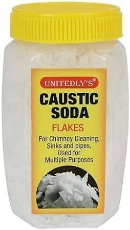 Caustic Soda – Fast-Acting, Non-Toxic & Odorless Formula to Clear Blockages Instantly – Unblock Clogged Sinks & Pipes with Chimney & Drain Cleaner Flakes – 350 Grams