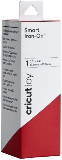 Cricut Smart Iron On Vinyl- Red, 2ft Roll (5.5in x 24') for Joy Machine - matless Cutting for Shapes up to 4ft, & Repeated cuts up to 20ft