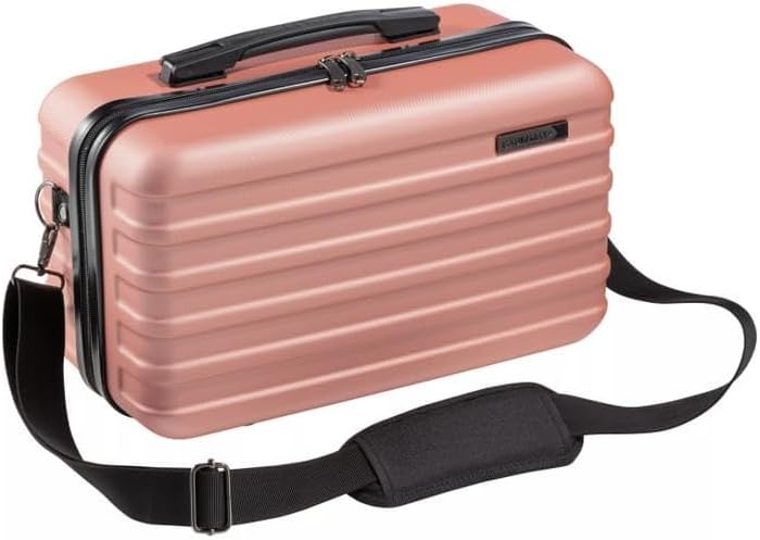 Cabin Max 40x20x25 cm Hard Shell Cabin Case with Shoulder Strap fits Ryanair Under Seat Included Hand Luggage Allowance (Rose Gold)