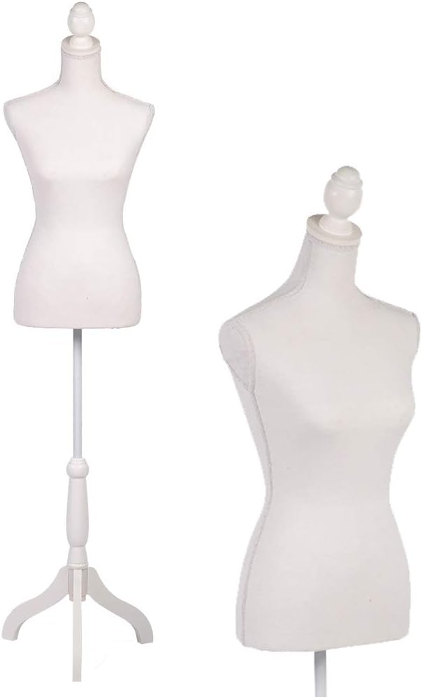 FDW | Female Mannequin Torso | White | with 7" Height Adjustment