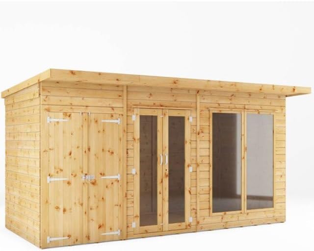 Summerhouses for the garden with Side Shed 14 x 6 (4.17m x 2.33m) Log Cabin for the garden, Summer House To Live in