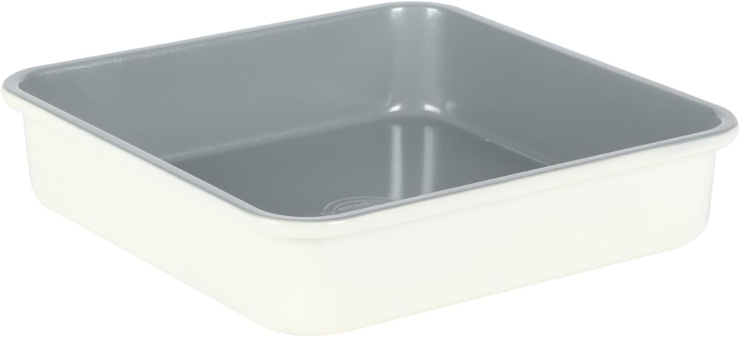 SUR LA TABLE Kitchen Essentials Bake Sale 9 Inch PFA Free Ceramic Nonstick Rectangular Cake Pan - Linen White