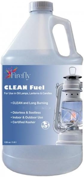 Firefly Kosher Clean Fuel Lamp Oil - Smokeless, Virtually Odorless, and - Long-Lasting Burn Time for Indoor & Outdoor Lamps - 1 Gallon - Made in USA